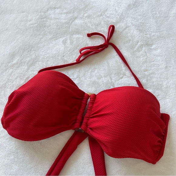 Red Bandeau Bikini Top - Picture 3 of 5